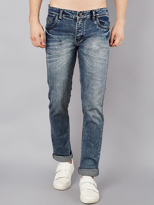 blue cotton washed jeans - 15953076 - Very Small Image - 1