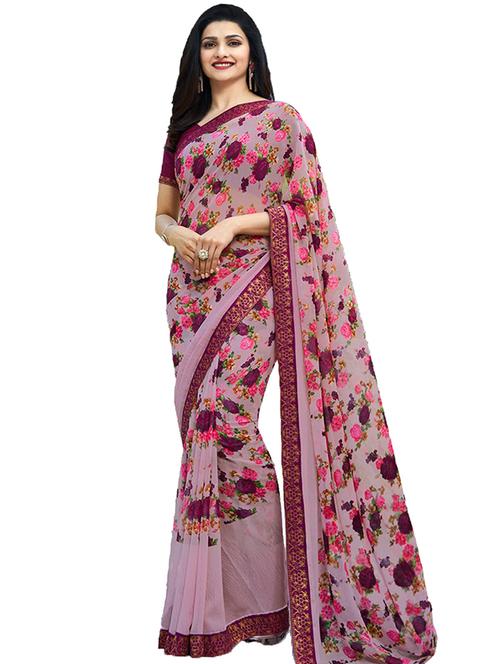 digital floral printed saree with blouse - 15954278 - Very Small Image - 1