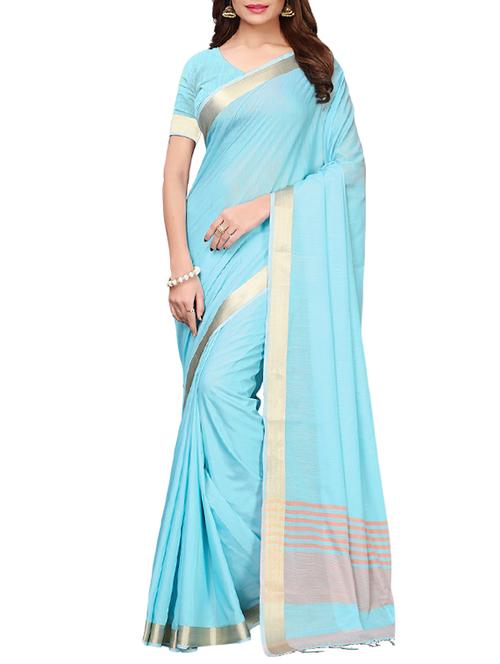 geometric print border woven saree with blouse - 15954560 - Very Small Image - 1