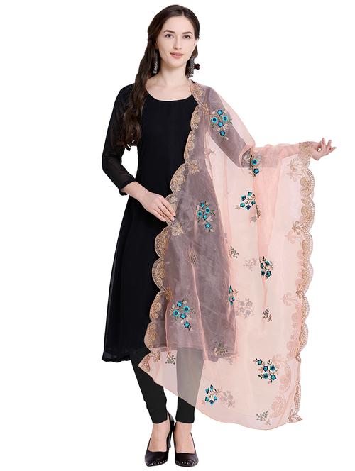 embroidered organza dupatta - 15956879 - Very Small Image - 1
