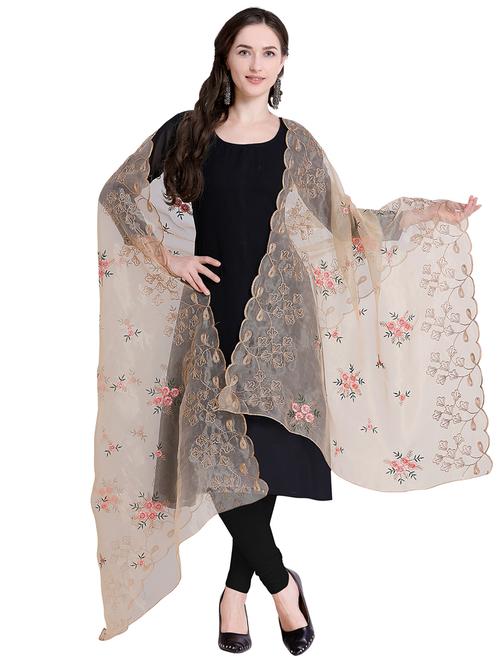 embroidered organza dupatta - 15956880 - Very Small Image - 1