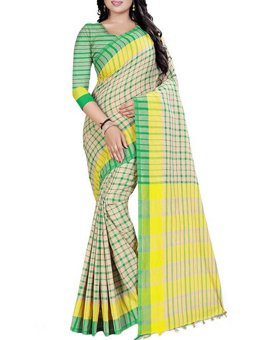 checkered woven saree - 15957035 - Very Small Image - 1