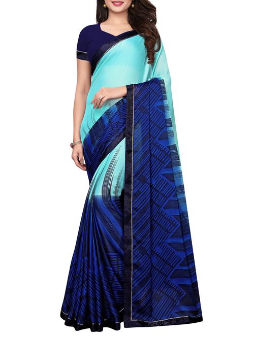abstract print saree with blouse - 15957068 - Very Small Image - 1
