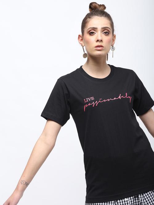 crew neck letter print tee - 15957368 - Very Small Image - 1
