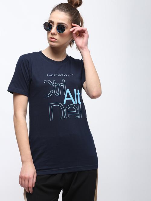 crew neck quirky text tee - 15957371 - Very Small Image - 1