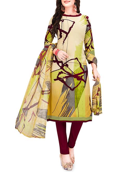 abstract printed unstitched suit - 15957401 - Very Small Image - 1