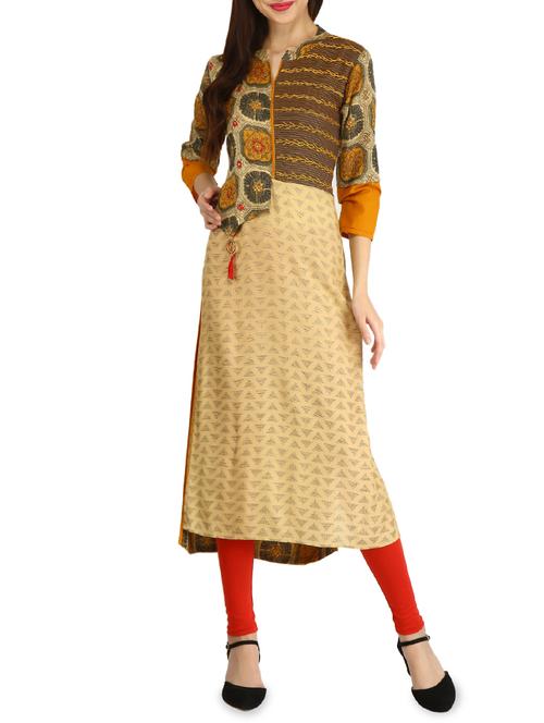 high low printed kurta - 15958654 - Very Small Image - 1