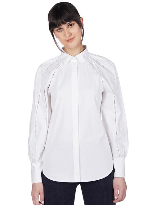 lace detail bishop sleeved shirt - 15958770 - Very Small Image - 1