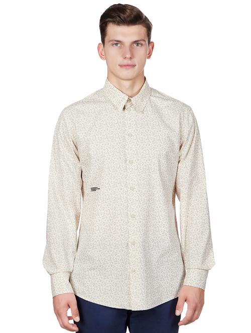 beige printed casual shirt - 15958804 - Very Small Image - 1