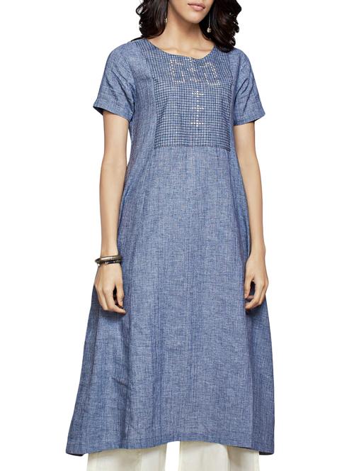 a-line kurta with pockets - 15962109 - Very Small Image - 1