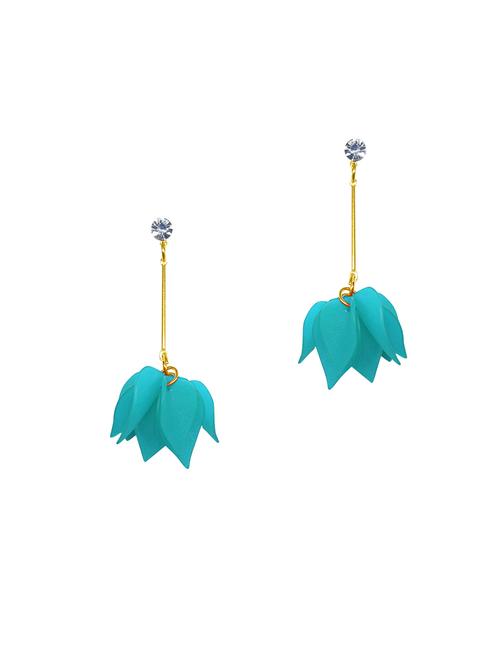 blue metal drop earring - 15963459 - Very Small Image - 1