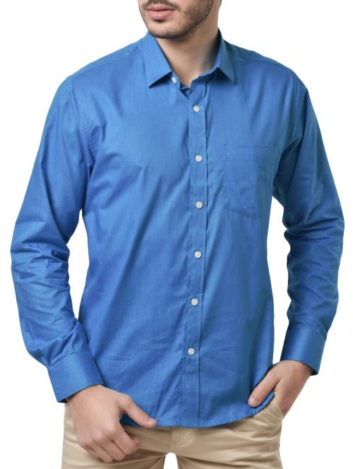 blue solid casual shirt - 15964632 - Very Small Image - 1