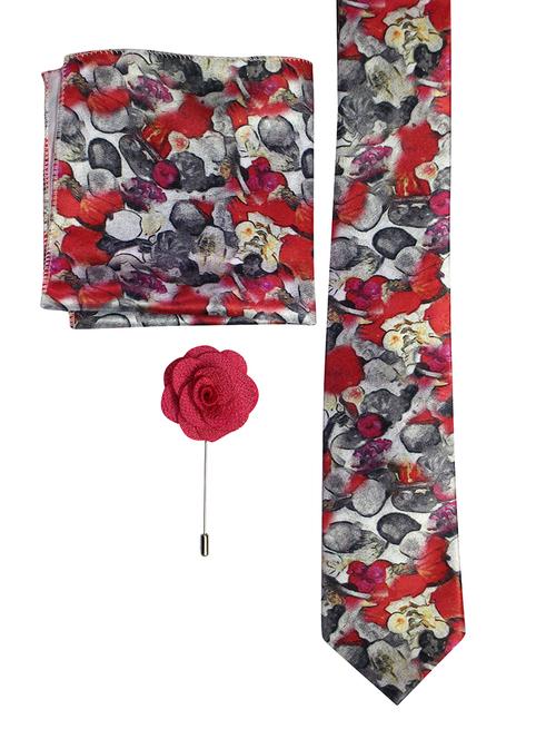 set of micro fiber tie, pocket square and lapel pin - 15968119 - Very Small Image - 1