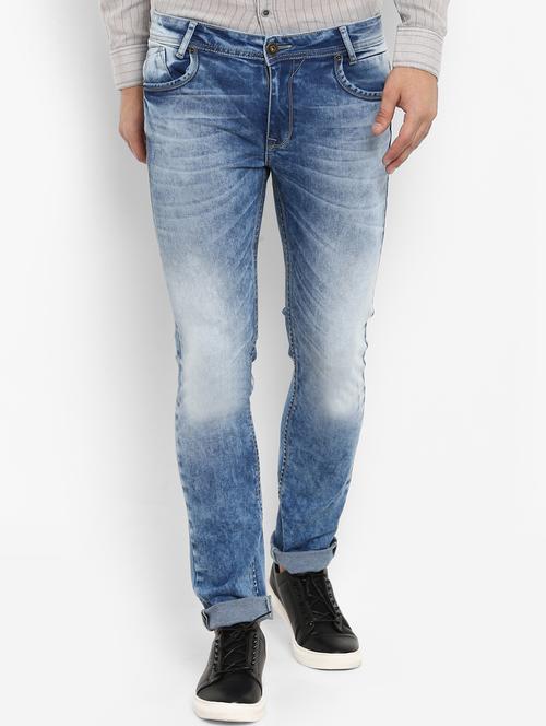 blue cotton washed jeans - 15968403 - Very Small Image - 1