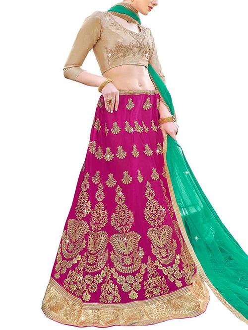 embroidered a-line lehenga - 15969219 - Very Small Image - 1