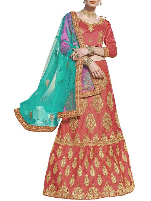 embroidered a-line lehenga - 15969226 - Very Small Image - 1