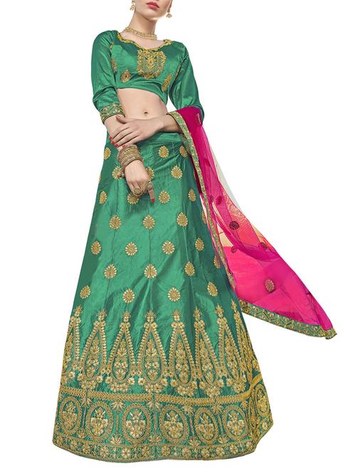 embroidered a-line lehenga - 15969231 - Very Small Image - 1