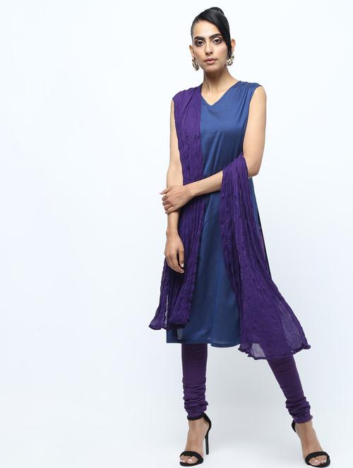 solid churidaar with dupatta set - 15969262 - Very Small Image - 1