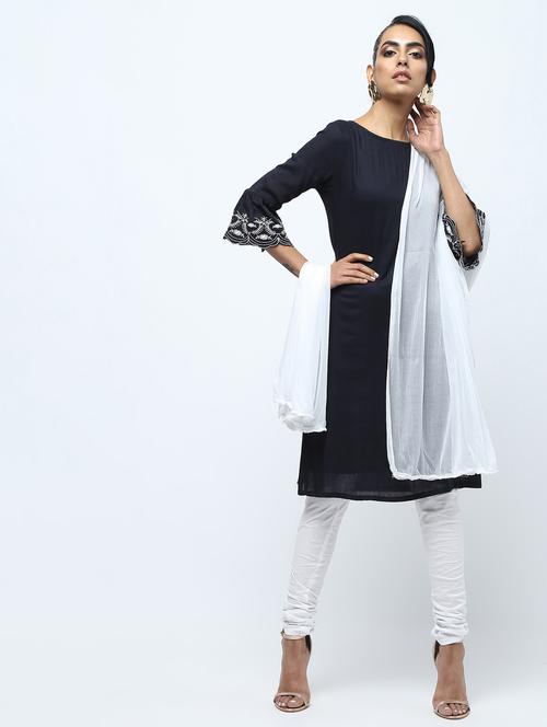 solid churidaar with dupatta set - 15969265 - Very Small Image - 1