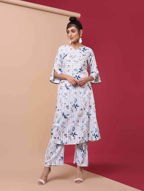 floral a-line kurta pant set - 15969551 - Very Small Image - 1