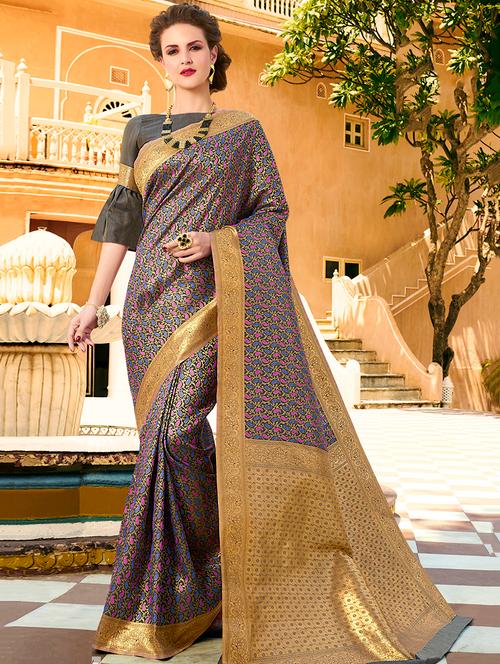 paisley woven saree with blouse - 15970001 - Very Small Image - 1