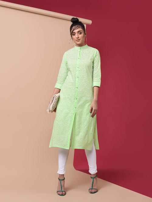 printed straight kurta - 15970026 - Very Small Image - 1