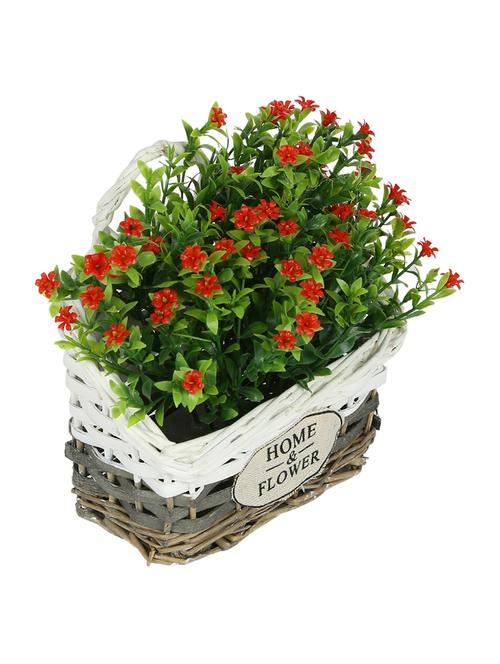 artificial plastic flower plant with white cane pot by aapno rajasthan - 15970648 - Very Small Image - 1