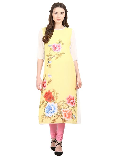 a-line floral kurta - 15972338 - Very Small Image - 1