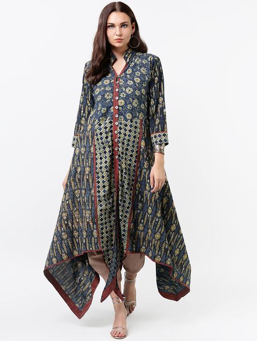 asymmetric printed kurta - 15972376 - Very Small Image - 1