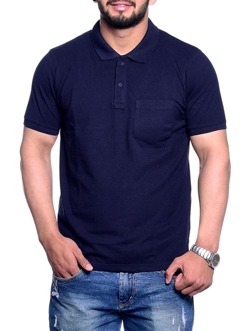 navy blue solid pocket tshirt - 15972694 - Very Small Image - 1