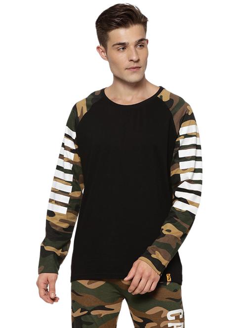 black camouflage raglan tshirt - 15972807 - Very Small Image - 1