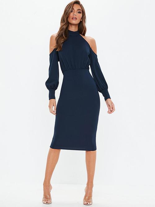 cold shoulder pencil dress - 15973139 - Very Small Image - 1