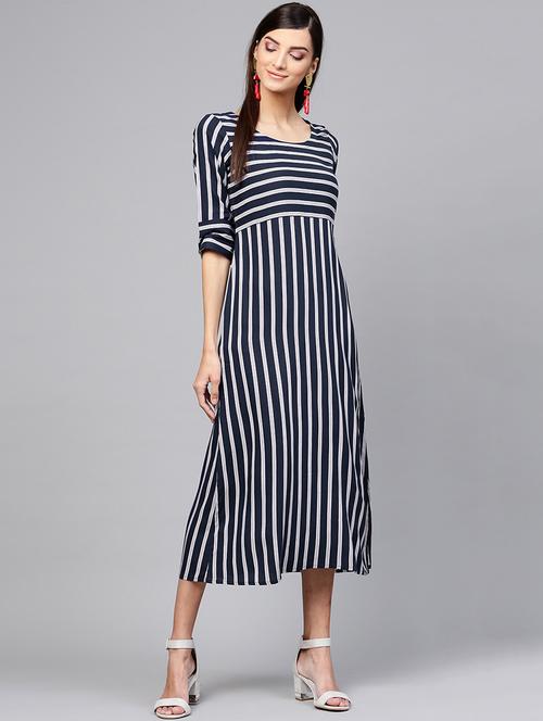 flared stripes dress - 15973514 - Very Small Image - 1