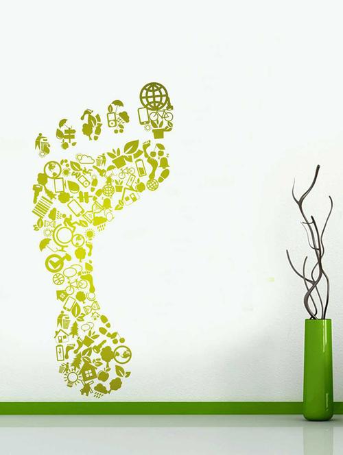 rawpockets wall decals ' carbon foot print '  wall stickers (pvc vinyl) multicolour - 15973853 - Very Small Image - 1