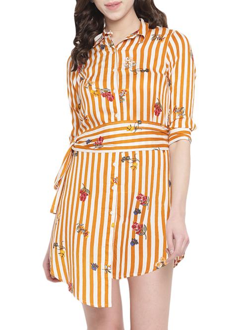 floral striped asymmetric dress - 15974727 - Very Small Image - 1