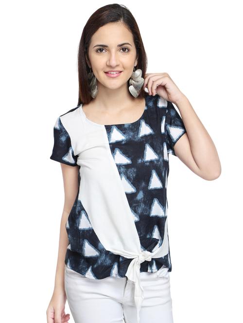 contrast tie knot detail top - 15975040 - Very Small Image - 1