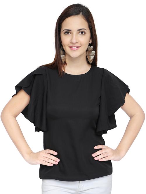 women's straight round neck top - 15975061 - Very Small Image - 1