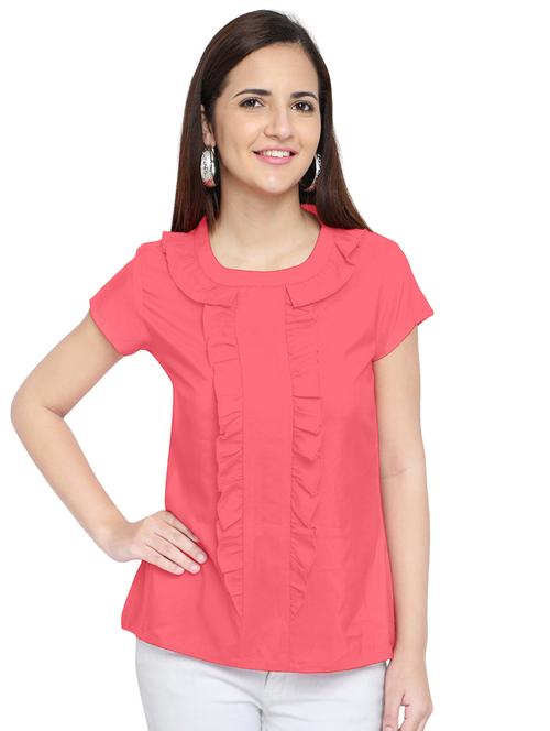 keyhole back ruffle top - 15975074 - Very Small Image - 1