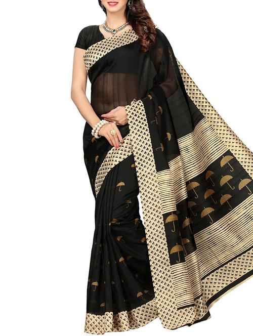 conversational black printed saree - 15975732 - Very Small Image - 1