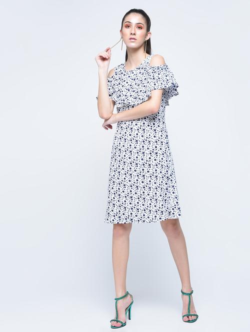 ruffled cold shoulder a-line dress - 15976812 - Very Small Image - 1