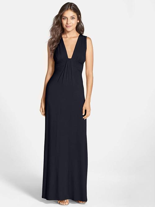 plunge neck maxi dress - 15977293 - Very Small Image - 1
