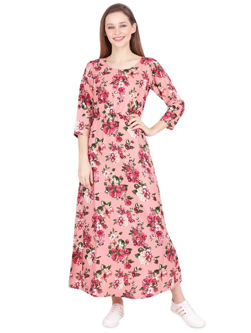 gathered waist floral maxi dress - 15977464 - Very Small Image - 1
