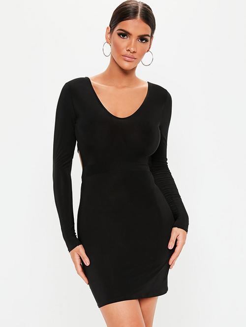 u-neck backless bodycon dress - 15977681 - Very Small Image - 1