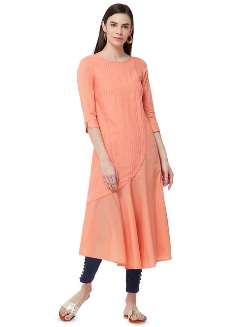 pintucks solid a-line kurta - 15978157 - Very Small Image - 1
