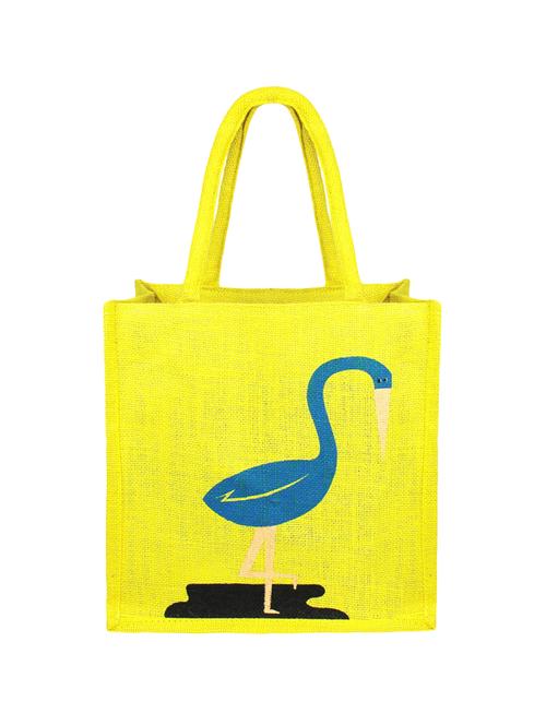 yellow  jute messenger shopping bag - 15978525 - Very Small Image - 1