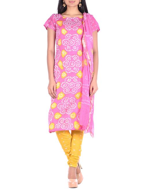 bandhani printed unstitched suit - 15978822 - Very Small Image - 1