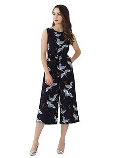 tie up waist botanical print jumpsuit - 15979285 - Very Small Image - 1