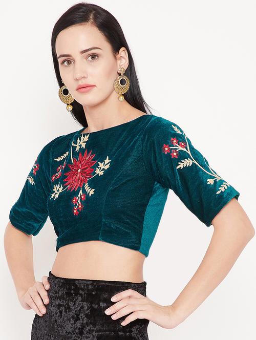 embroidered dupion blouse - 15981304 - Very Small Image - 1