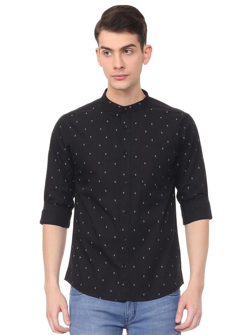 navy blue printed casual shirt - 15981916 - Very Small Image - 1