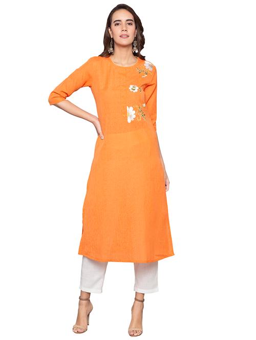 a-line embroidered kurta - 15983338 - Very Small Image - 1